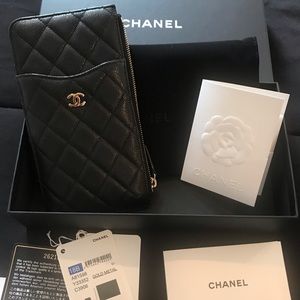chanel card and phone holder